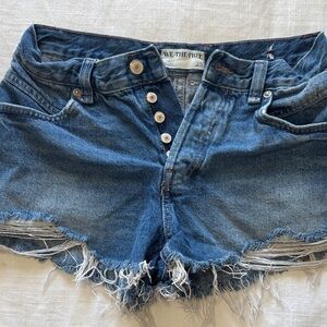 We The Free Distressed Blue Jean Shorts
